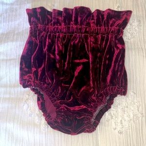 Handmade burgundy velvet bloomers/bloomies | 18-24